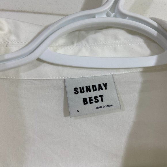 Aritzia SUNDAY BEST Solitaire Blouse White Espace Small - Picture 3 of 3